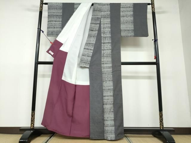 平和屋着物●上質な紬　絞り　花織　菱間道　やまと誂製　正絹　逸品　DAAW5318ud 平和屋着物○上質な紬 絞り 花織 菱間道 やまと誂製 正絹