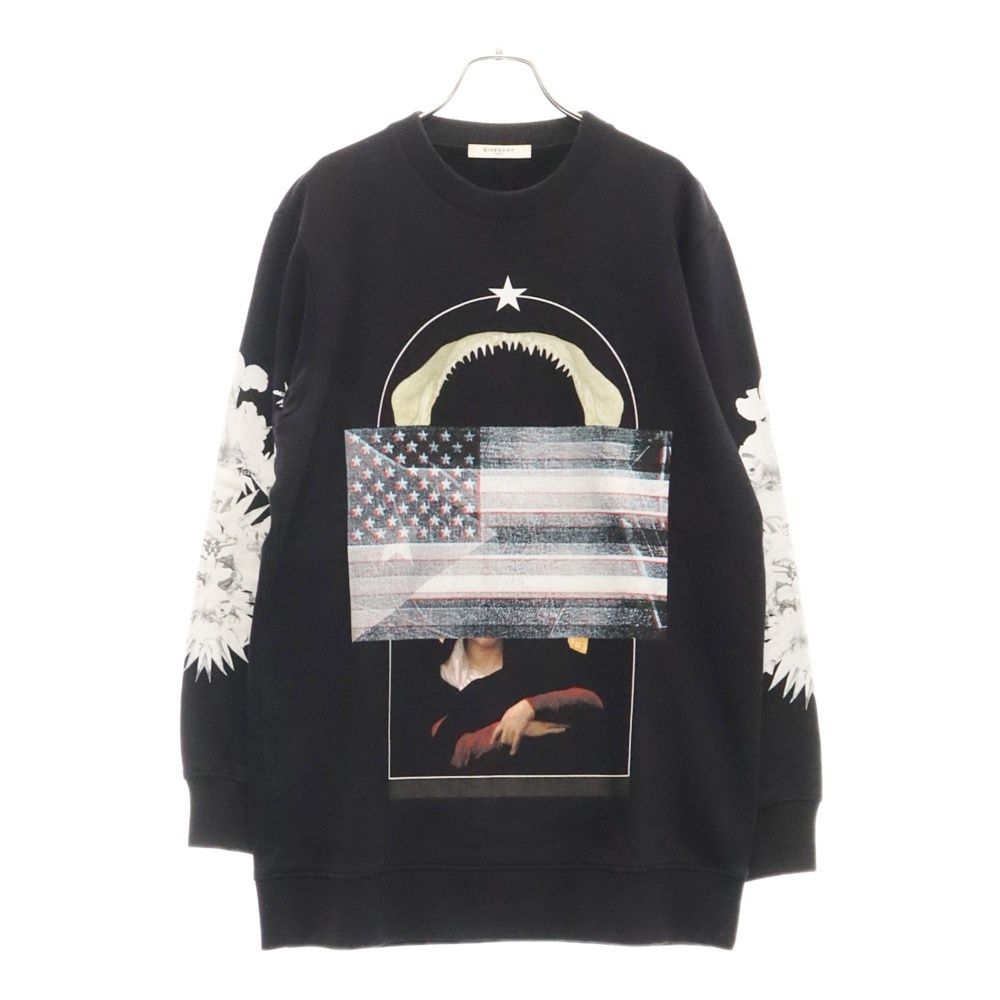 GIVENCHY (ジバンシィ) 13AW Multi Print Sweatshirt 13I 7720 478 シャークプリント スウェットトレーナー  星条旗 ブラック - メルカリ