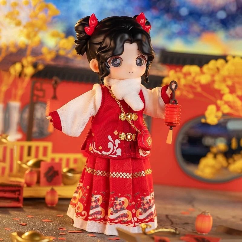 【開封済｜吊卡】2025新年限定 LIRORO 莉洛洛 へび年限定  1/12 BJD Doll 15cm 人形 人偶 置物 海外限定 ブラインドボックス【モデル：蛇舞賀新春 Girl】black hair 1点