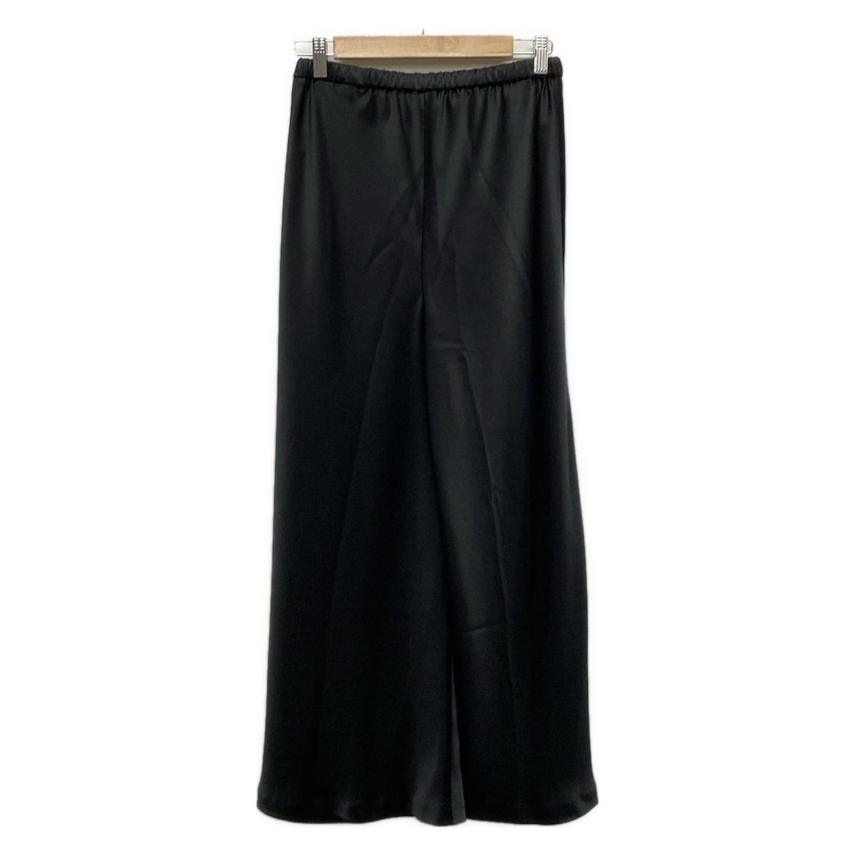 Chaos カオス パンツ レディース シーナ サテン ワイドパンツ 黒 フルレングス サテン ウエストゴム