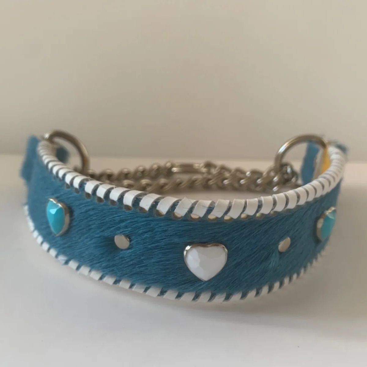 パラコード首輪 ハーフチョーク ターコイズコンチョ付 中型犬 大型犬