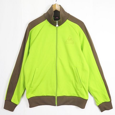 le coq ルコック ジップアップジャケット 緑 総柄 浅黒い XL