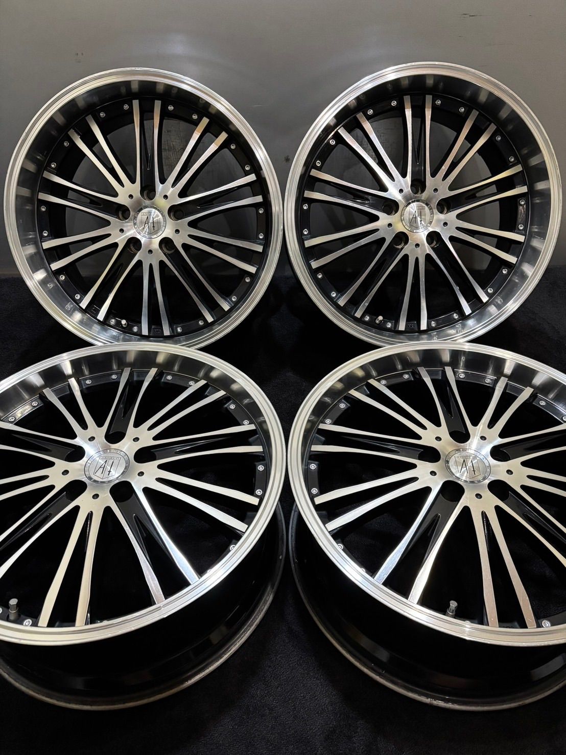 ANHELO 20インチ 8.5J 9.5J 35 38 114.3 5H アルミホイール 4本 セルシオ アリスト ブラポリ 深リム 1-K179