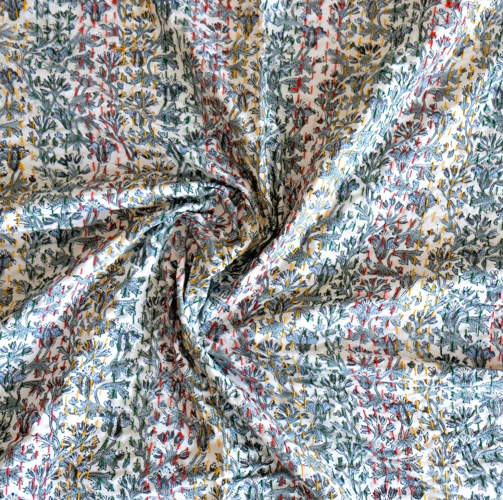 襤褸➃縞模様 全面刺子 敷物 カバー パッチワーク 襤褸➄敷物 カバー