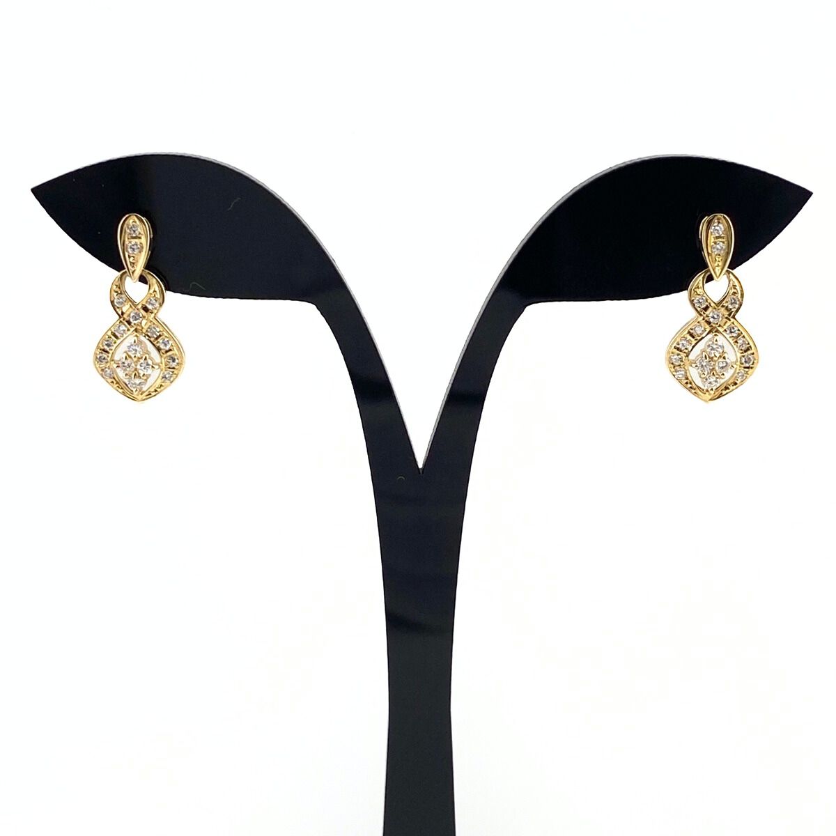 デザイン ピアス YG まるで金のレース！18金 K18 YG 透かしデザイン