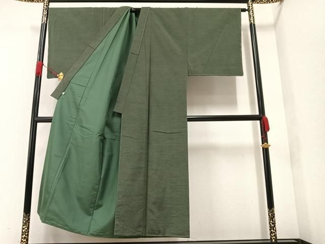 平和屋着物●男性　紬　色無地　青白橡色　正絹　逸品　未使用　AAAW0006ph 平和屋着物○男性 紬 色無地 青白橡色 正絹 逸品 未使用 AAAW0006ph