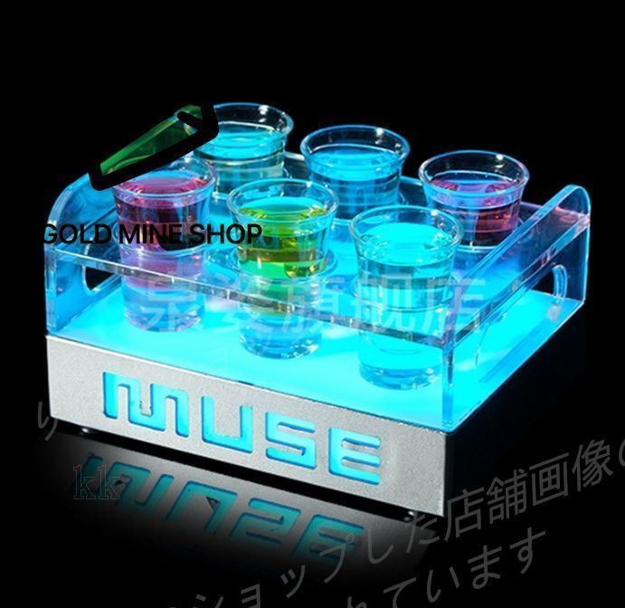 LEDl酒ボトルの表示棚 ワインラック 充電式 ワイングラス含ま コカボムタワー カクテルグラスホルダー アイスワインラック 家庭用|商業用 居酒屋 KTV 雰囲気を追加します 酒グラススタンド 銀