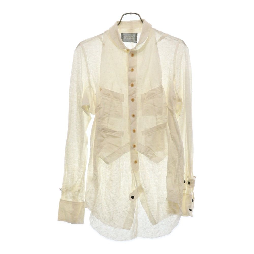 TAKAHIROMIYASHITA The SoloIst. (タカヒロミヤシタザソロイスト) Layered Nobled Collar Shirt レイヤードリネンシャツ ホワイト s.0029