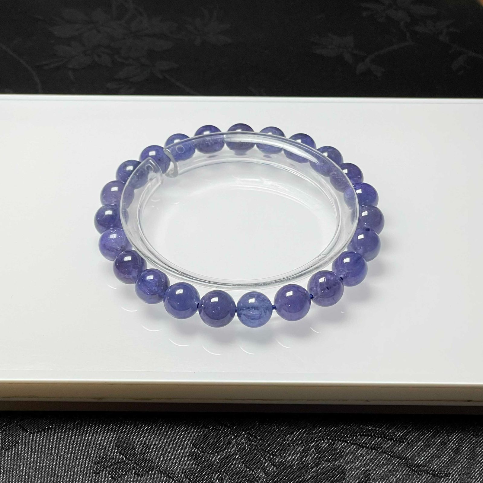 EU製 タンザナイト パワーストーン ブレスレット 天然石 原石 お守り プレゼント 7.8-8.2mm ZZ1609