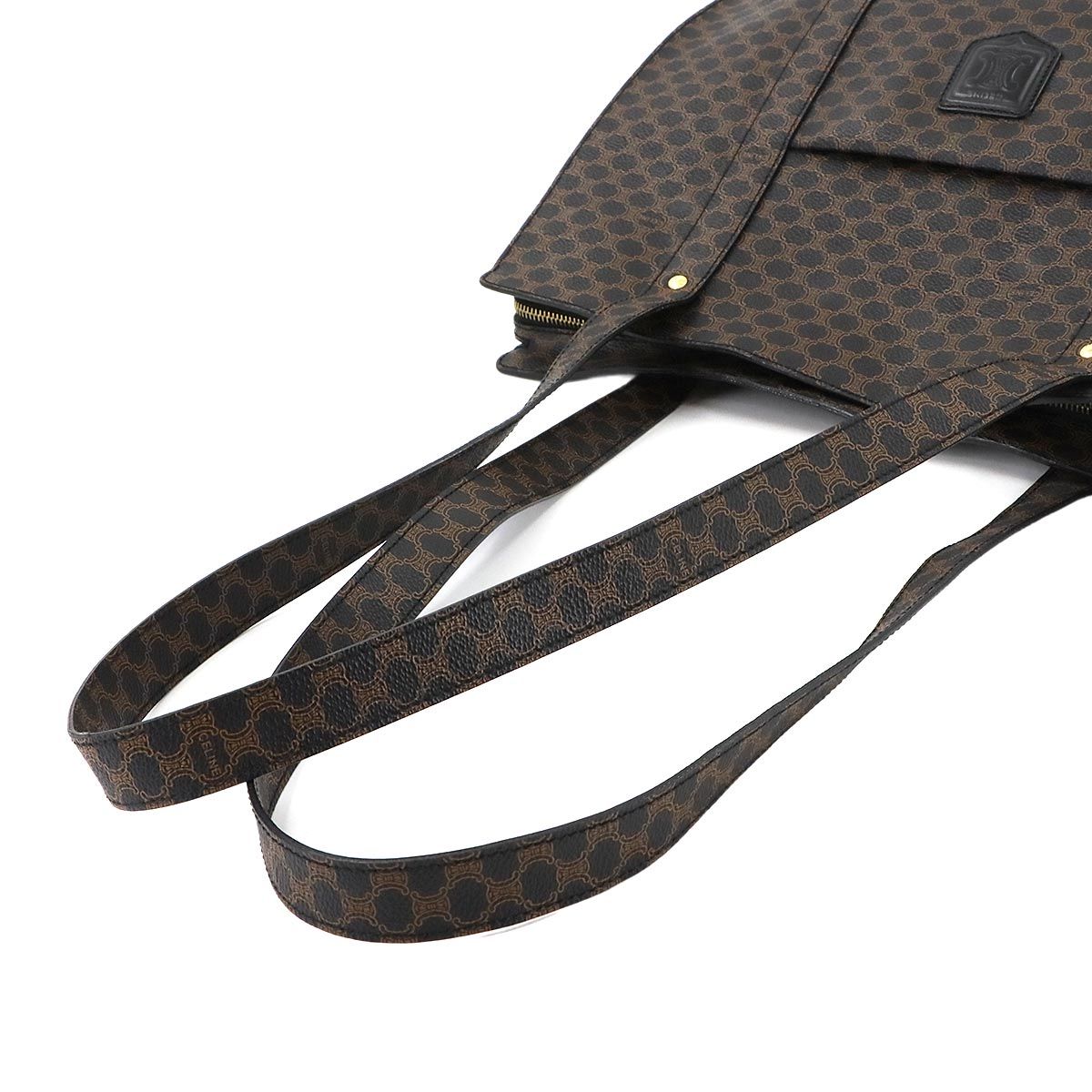 新品同様 セリーヌ CELINE マカダム トート バッグ PVC レザー  