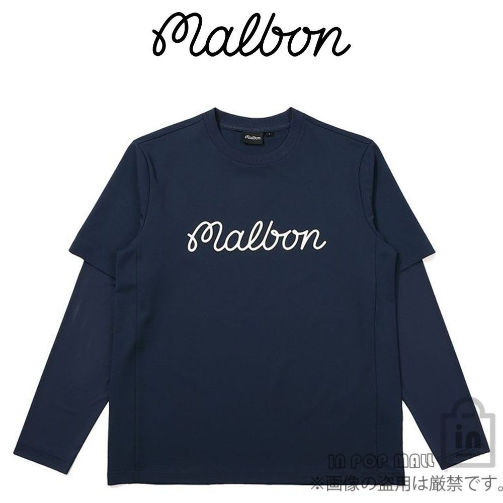 malbon golf マルボンゴルフ 偽2件セット スウェット新作 ゴルフウェア 男女兼用 パーカー スポーツ カジュアル ネイビー