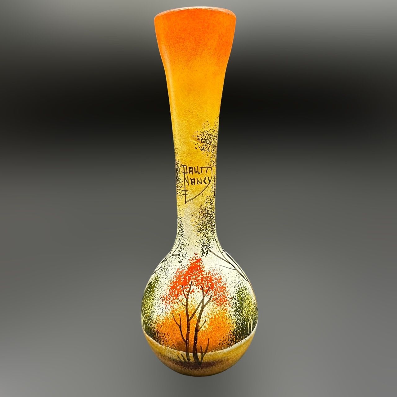 【証明書】ドームナンシー　花瓶　高さ31cm 被せガラス　アンテルカレールFQ-099