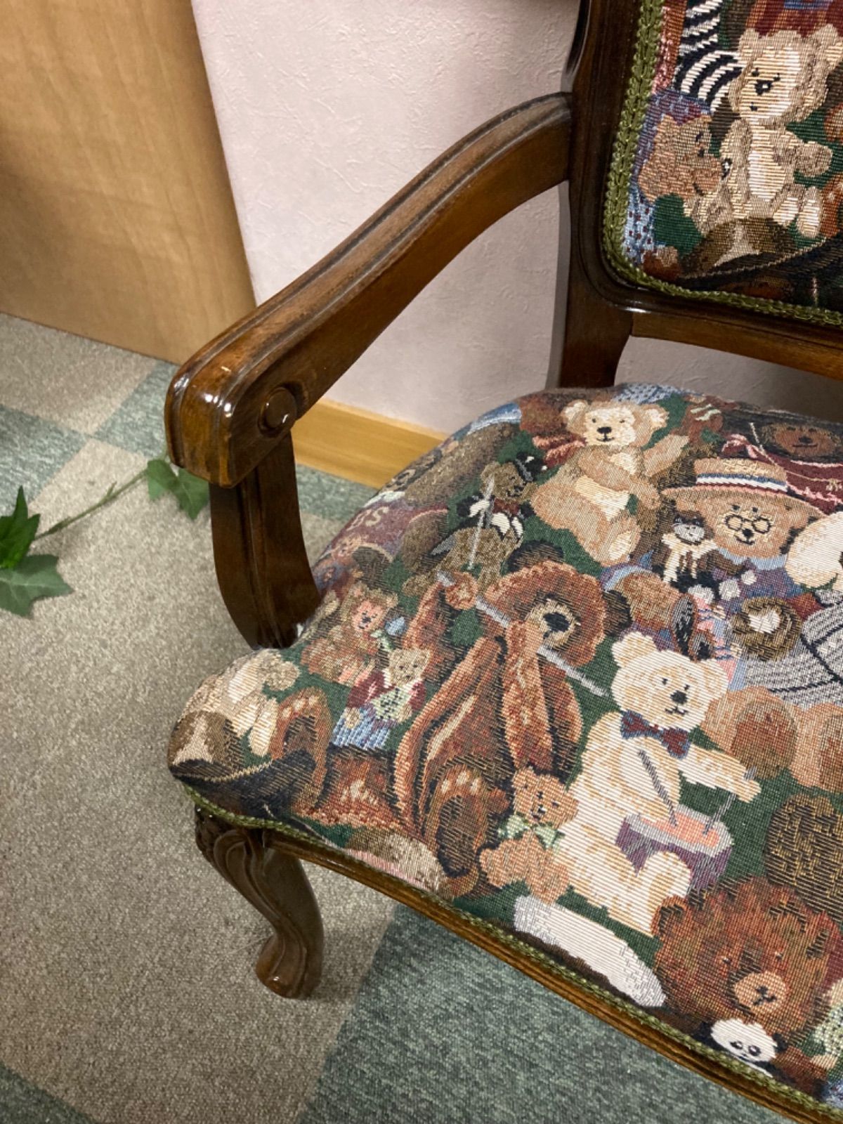 新品展示品】ドールチェア イタリア製 テディベア柄 チャイルドチェア