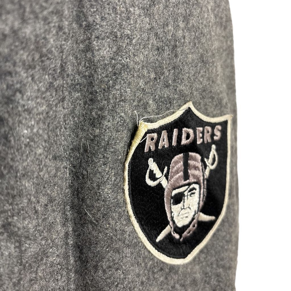 NFL】オークランド・レイダース ロゴ刺繡 ウールジャケット S-3081