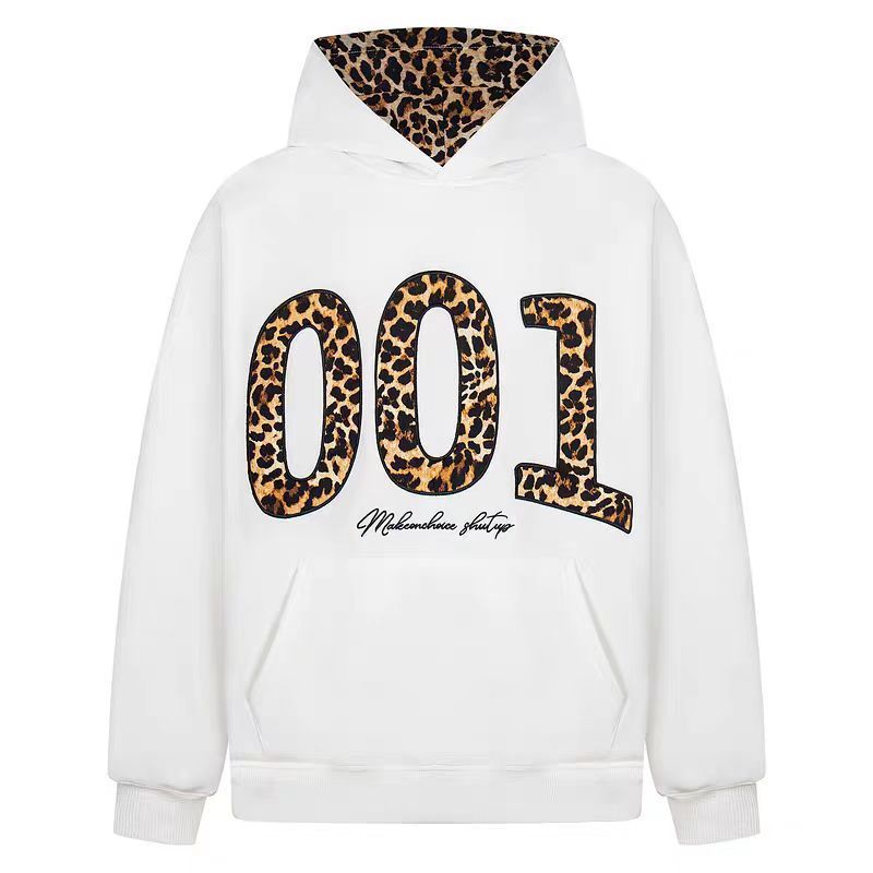 ♥ h アメリカンヴィンテージ HIPHOP 001 ヒョウ柄刺繍 ヘビーウェイト パーカー メンズ レディース ユニセックス ストリート カップルコーデ レトロフーディー