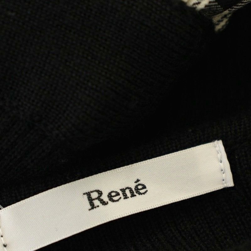 ルネ Rene ニット切替 ワンピース 6242370 ひざ丈 チェック柄 34