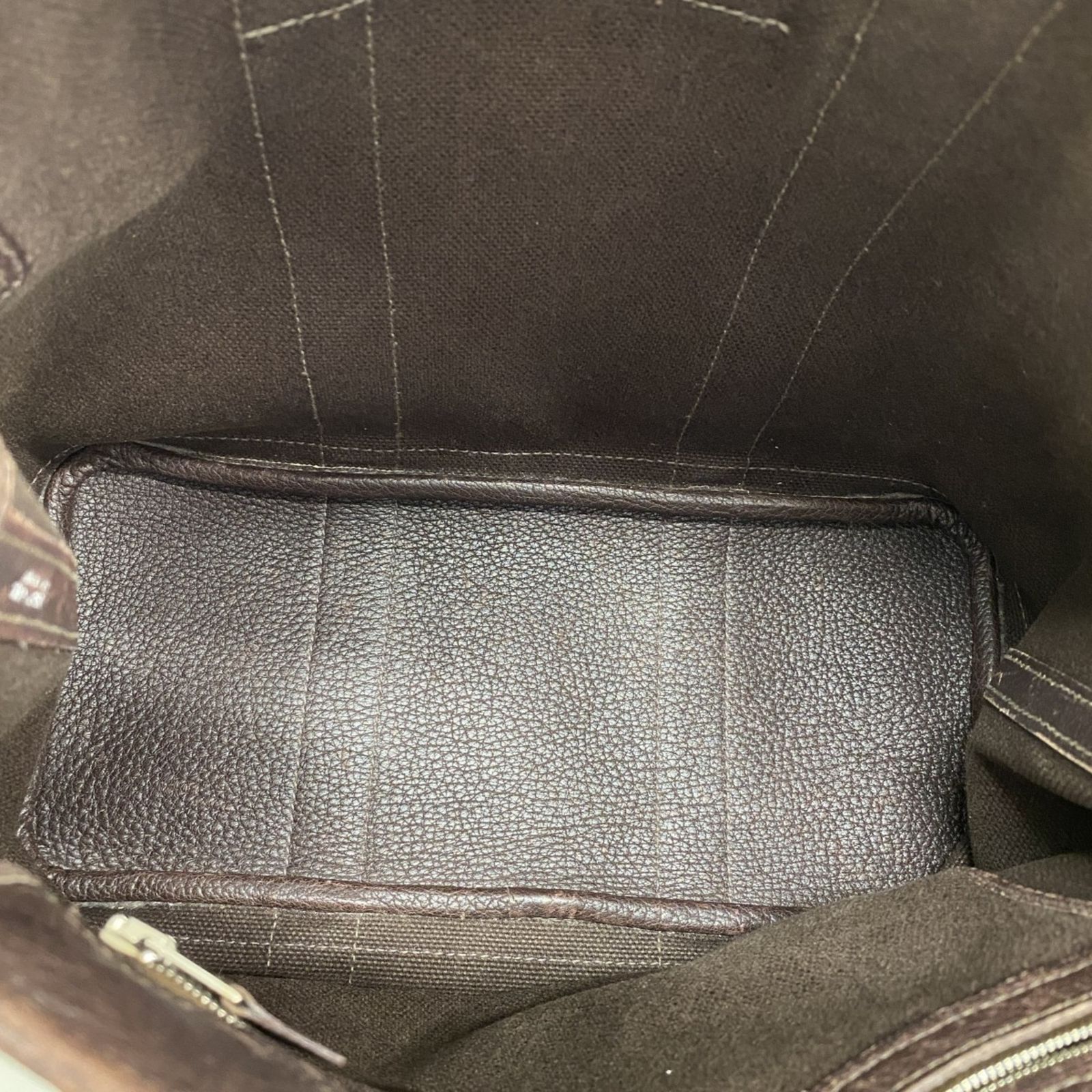 極美品 エルメス プティットサンチュールPM トワルアッシュ ブラウン □J刻印 エルメス(Hermes) エルメス トートバッグ プティットサン