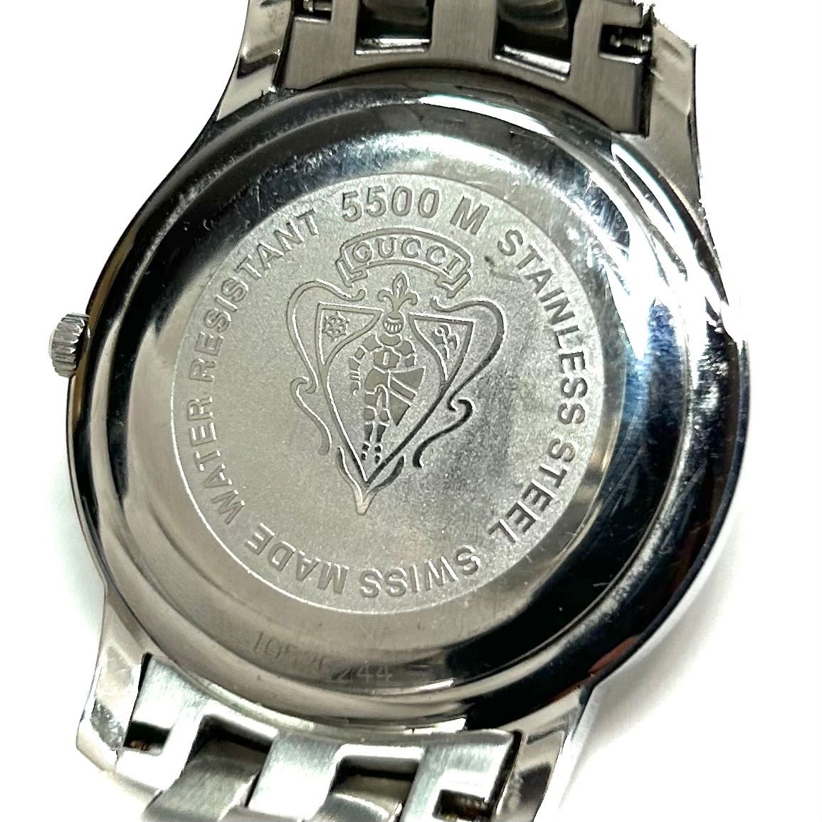GUCCI グッチ シルバー ホワイト 文字盤 5500M 腕時計 クォーツ 稼動