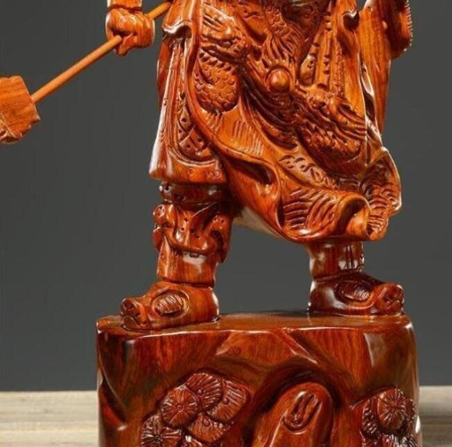 高30cm 精密彫刻 極上品 仏師で仕上げ品 武財神 三国志 関羽像