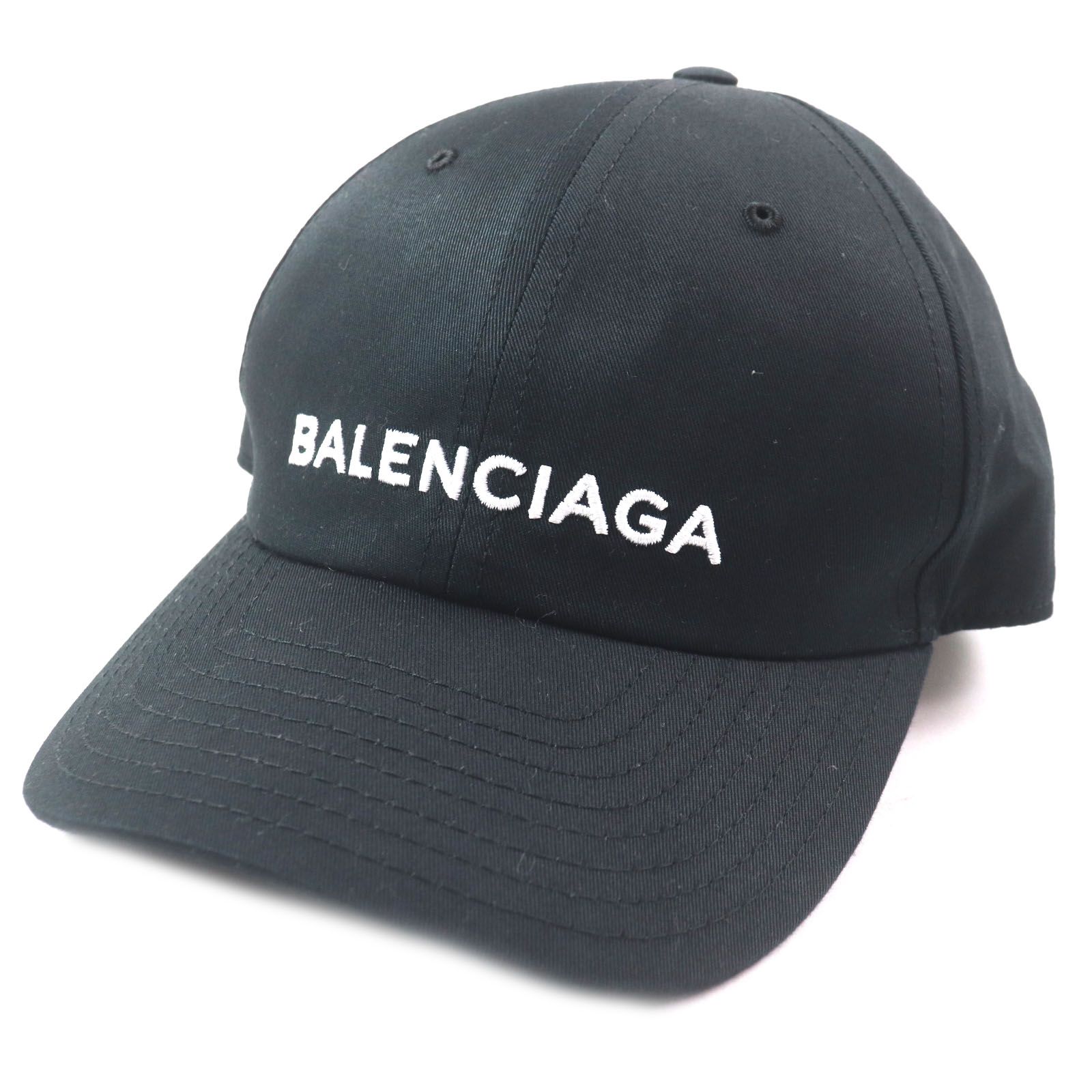 極美品▽BALENCIAGA バレンシアガ ロゴ刺繍 帽子 ベースボール