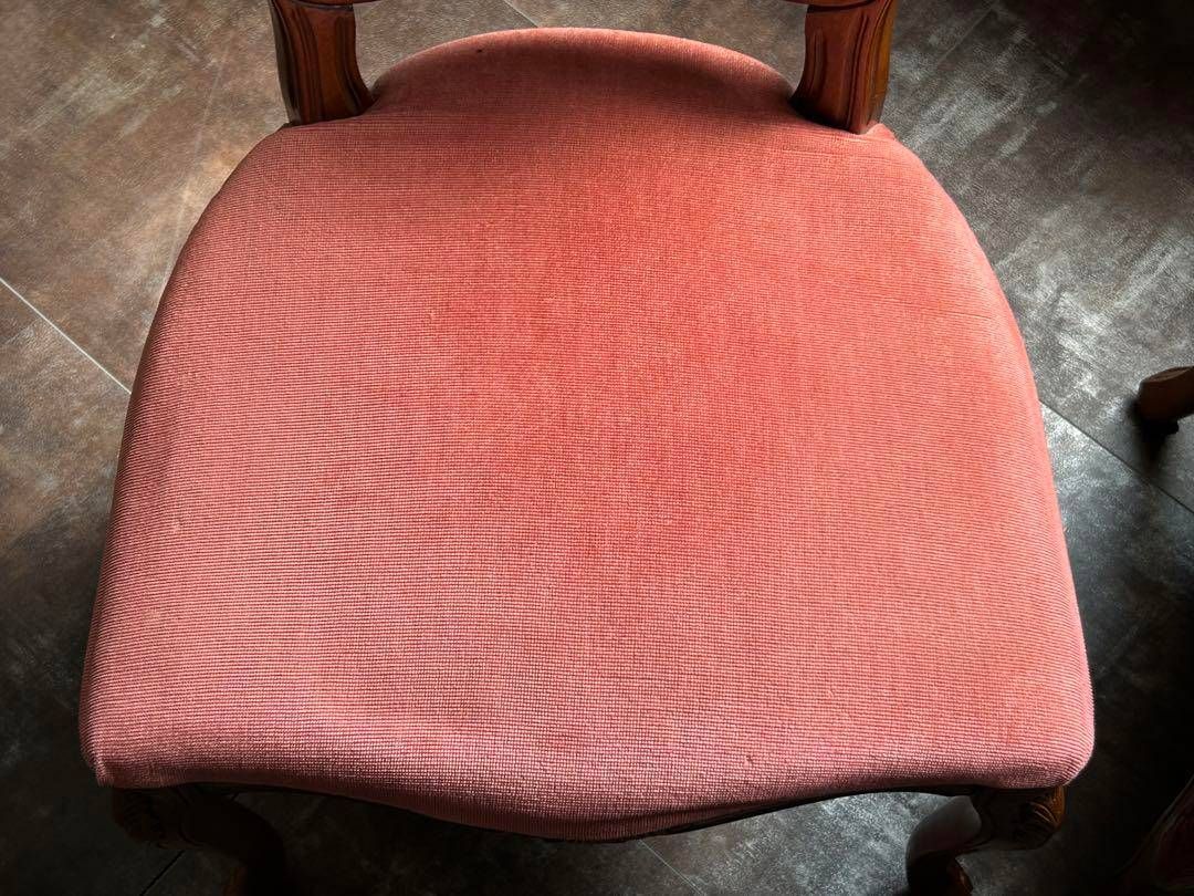 ①ロココ調　ヴィンテージチェア　猫脚　アンティーク　ビンテージ　レッド　YH ①ロココ調 ヴィンテージチェア 猫脚 アンティーク ビンテージ