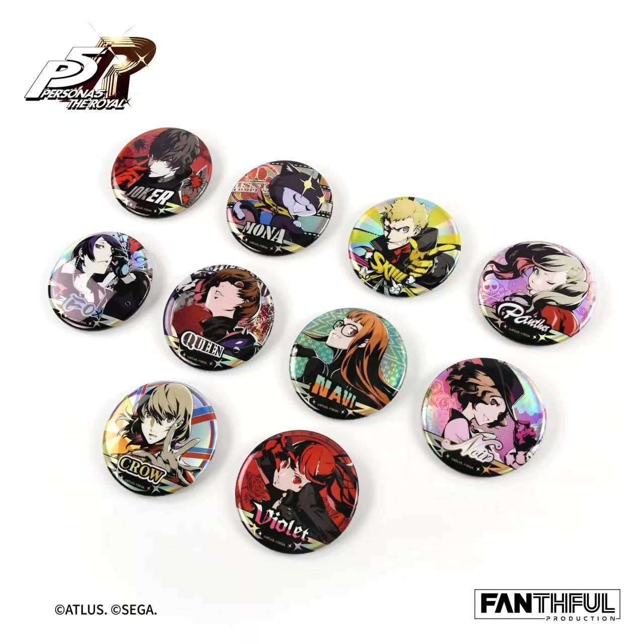 【8/30発送】ペルソナ5 sega 海外限定 1BOX 缶バッジ 長方形 ペルソナ5 ザ・ロイヤル：P5R 】Atlus SEGA STORE 中国限定発売