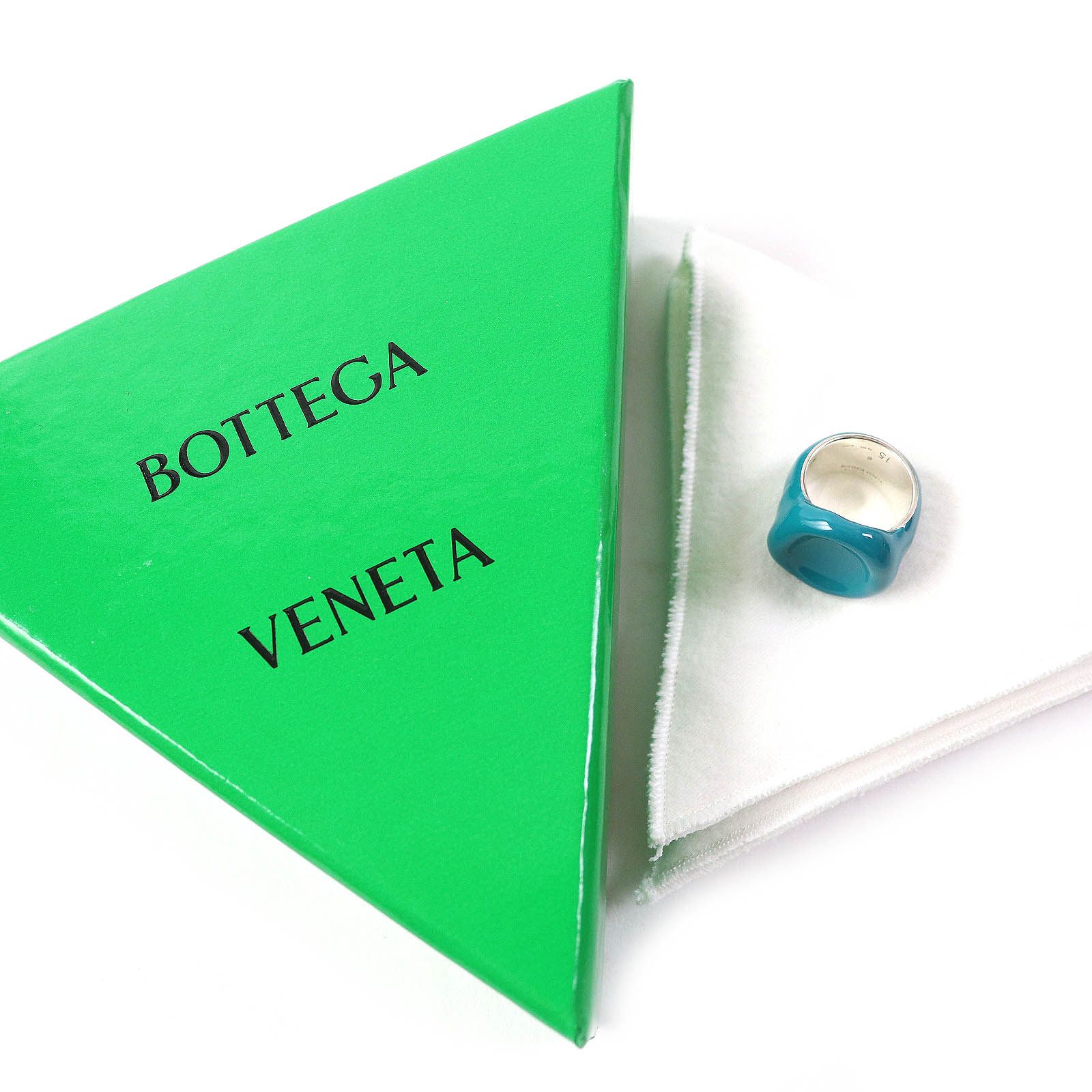 未使用品△BOTTEGAVENETA ボッテガヴェネタ 605042 SEAL RING SV925 エナメル コーディングシールスタンプリング 指輪  ブルー シルバー 15号 箱・保存袋付き イタリア製 重量28.3g レディース - メルカリ