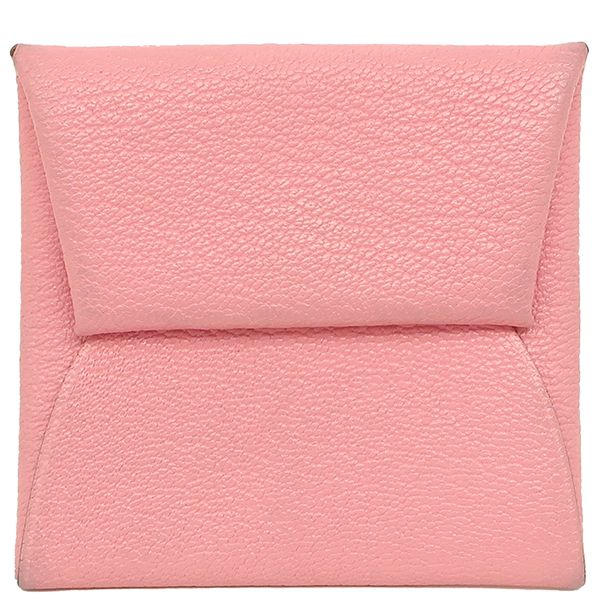 エルメス HERMES コインケース バスティア シェーブル ローズサクラ シルバー金具 T刻印 箱