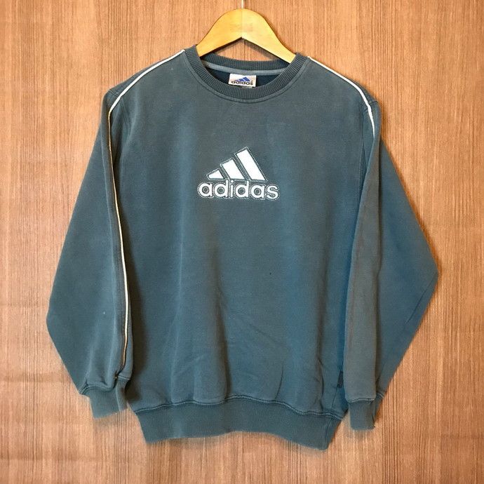 《キッズ》90s adidas アディダス 刺繍ロゴ スウェット スエット トレーナー サイズ キッズ L（160）レディース S位 90年代 古着 k24110110