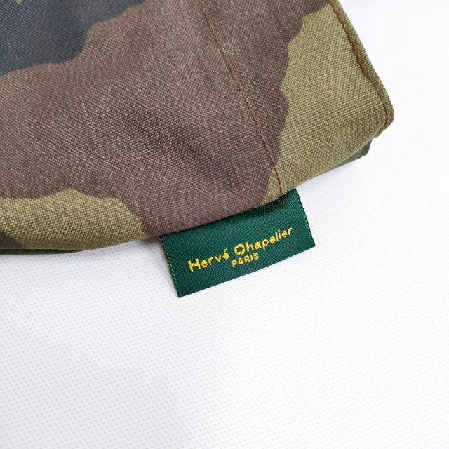 Herve Chapelier 925W ナイロン舟型ショルダーL カモフラ 迷彩 トート  