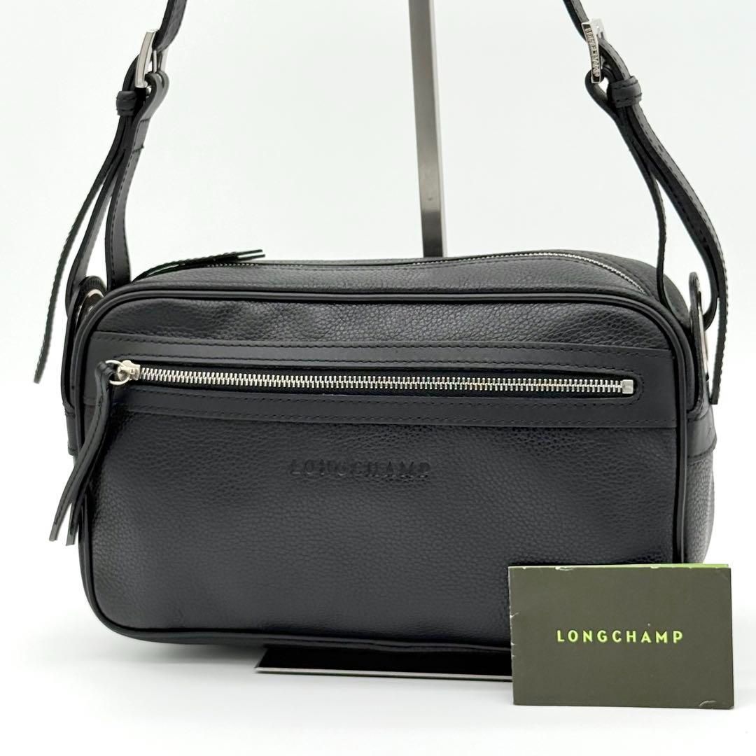 【極美品】LONGCHAMP カメラバッグ ショルダーバッグ レザー ブラック 極美品】LONGCHAMP カメラバッグ ショルダーバッグ レザー