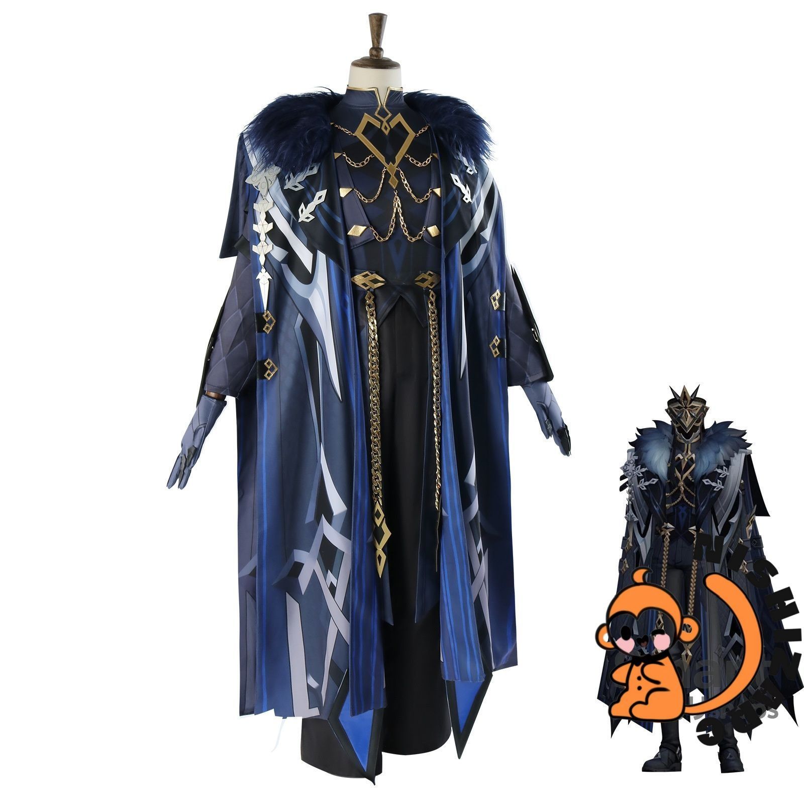 コスプレ 衣装 原神 カピターノ 愚人衆 隊長風 フルセット ゲーム アニメ キャラクター 仮装 メンズ M250912-3