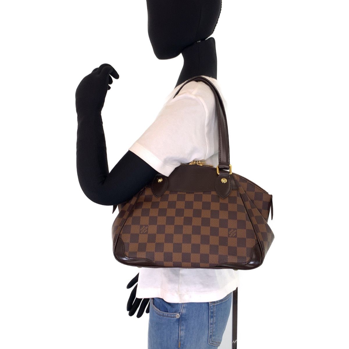 美品 LOUIS VUITTON ルイヴィトン ダミエ エベヌ ヴェローナPM ブラウン 茶 ゴールド金具 ダミエキャンバス N41117  ショルダーバッグ トートバッグ レディース 401055 【中古】【中古】