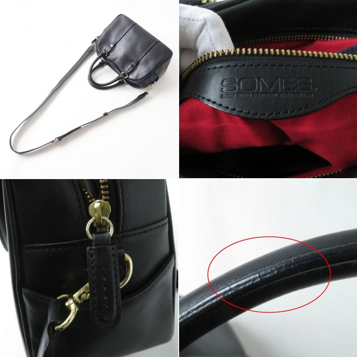 美品☆SOMES ソメスサドル 2way レザー ハンドバッグ／ショルダー 