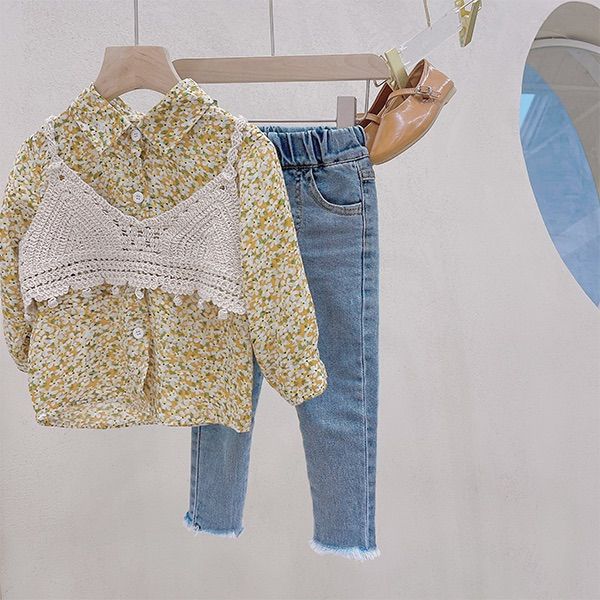 花柄シャツとニットでお姉さんな重ね着春code