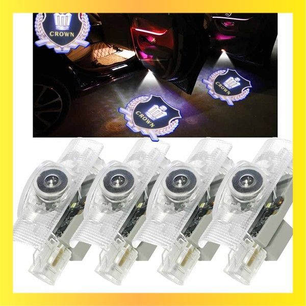 送料無料Color:Crown Gold 4 Minile クラウン車用ドアランプ カーテシランプ ロゴ 4個セット 工具付 ドアウェルカムライト カーテシライト LEDロゴ投影 180系200系200系クラウン シリーズ カーテシ 交