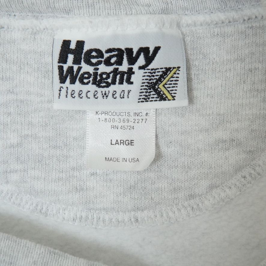 【デッドストック】 90s USA製 フリースウェア スウェット L グレー fleece wear Heavy Weight ロゴ刺繍 wynn's 霜降りグレー ストリート Y2K オーバーサイズ アメカジ 霜降りグレー アドバタイジング 古着 B8070