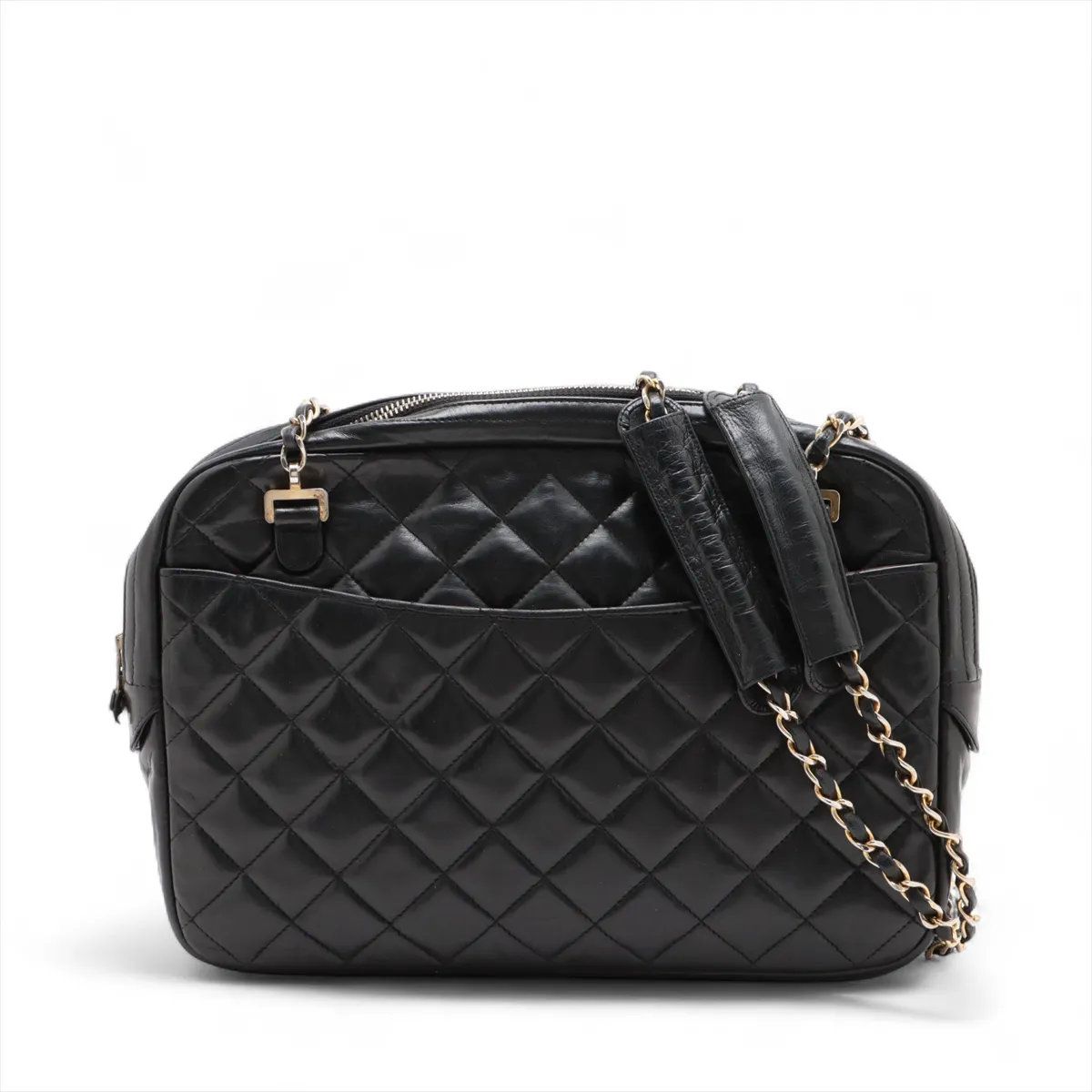 シャネル シリアルシール付 マトラッセ ラムスキン レザー チェーン ショルダーバッグ 肩掛け レディース MMM CW52-3