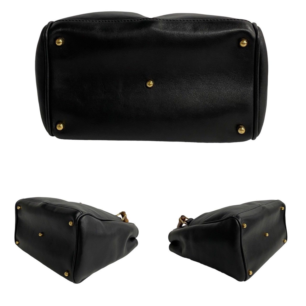 極 美品 希少品 GUCCI グッチ オールドグッチ バンブー レザー 2way 