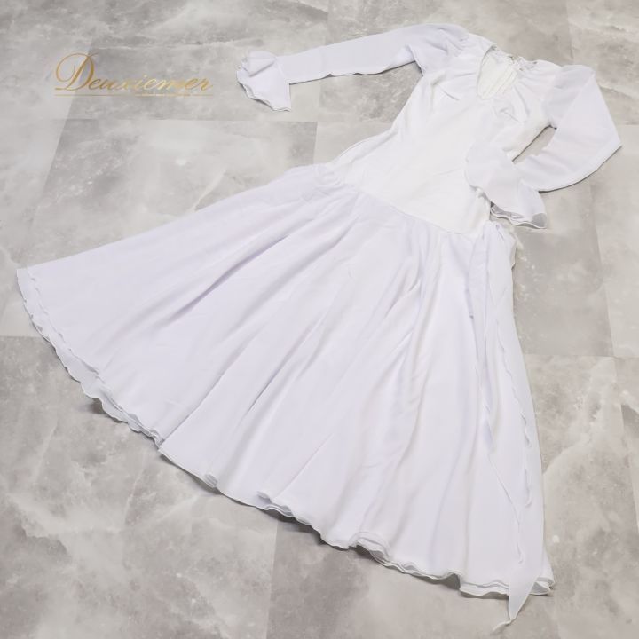 フラメンコ 衣装 人気 ワンピース ドレス ホワイト系 無地 シンプル 白