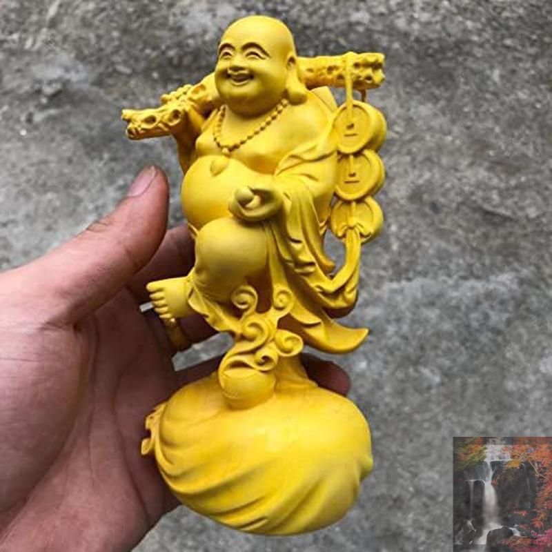 木彫り 布袋さん 置物 仏像 布袋様 小売業者 木彫り 木製彫刻 七福神 布袋 様 布袋さま置物