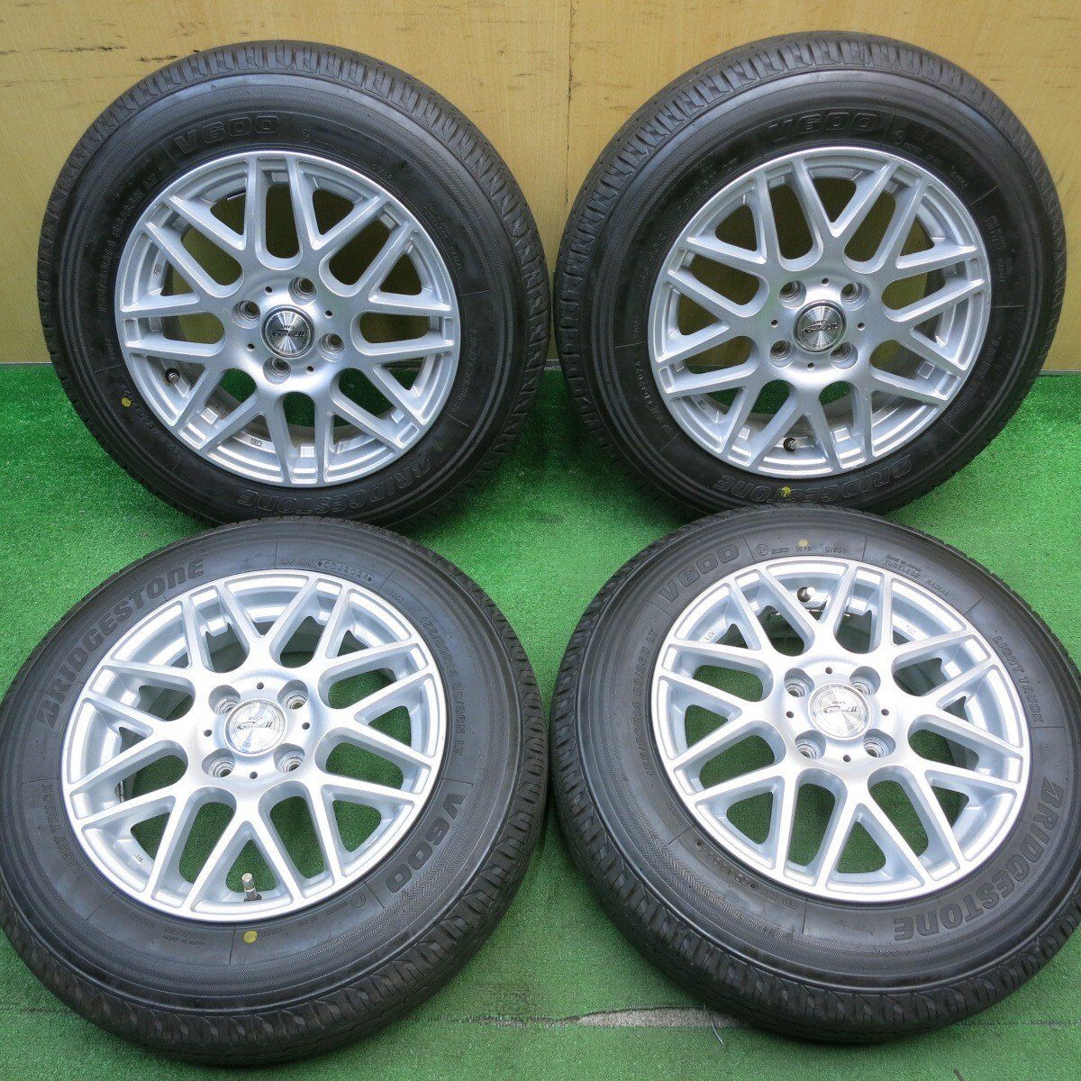 バリ溝 24年 9.5分 155|80R14 88|86N ブリヂストン V600 D.O.S. GaviaL DOS 14インチ PCD100|4H 5032902NJノ