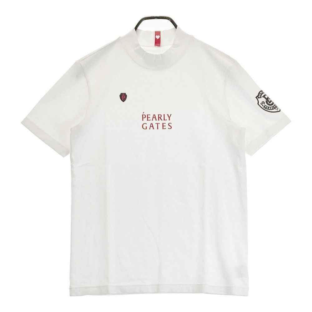 2022年製PEARLY GATES半袖モックネックＴシャツ　サイズ５　ホワイト 2022年製PEARLY GATES半袖モックネックTシャツ サイズ5 ホワイト