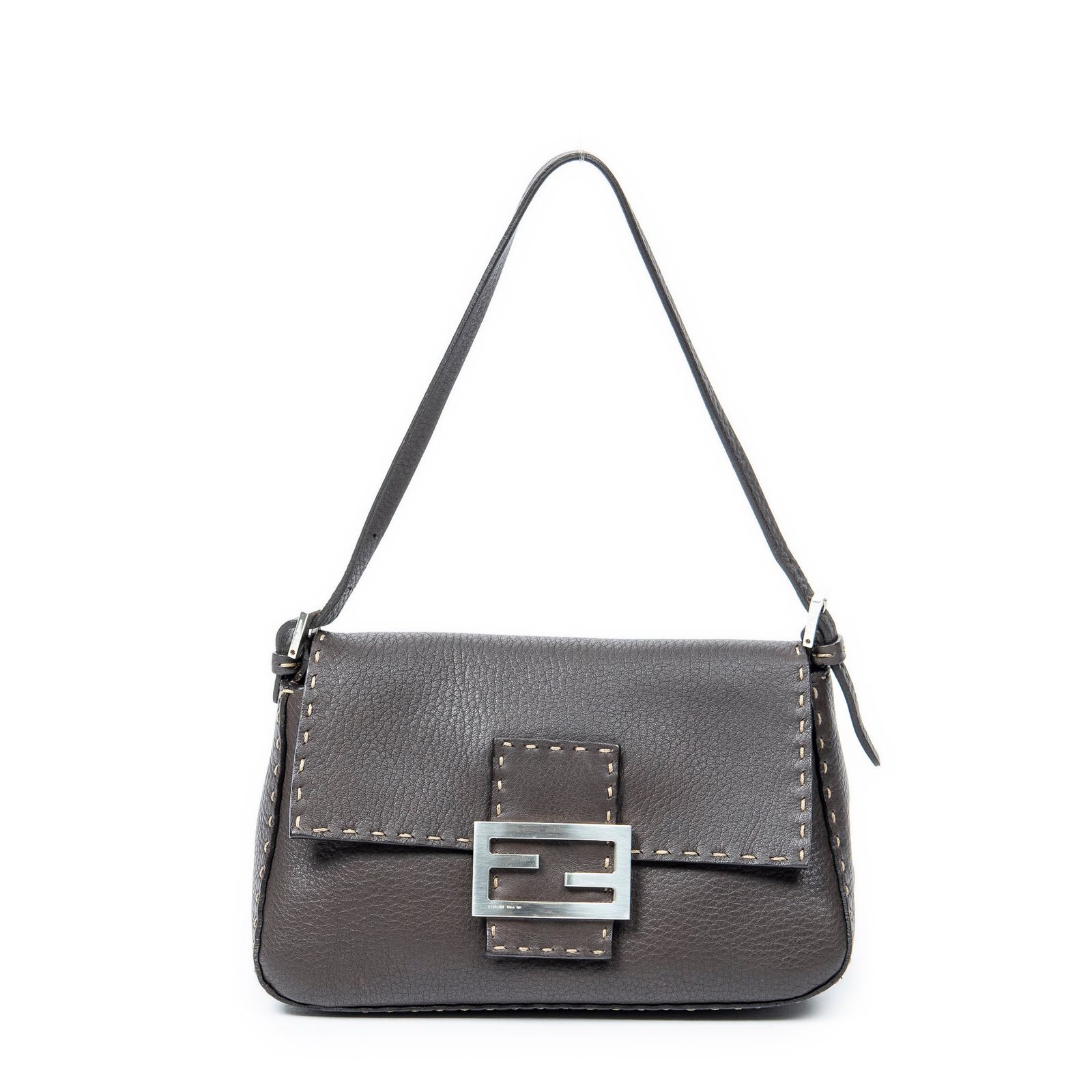 FENDI フェンディミニセレリアママバゲットダークブラウンセレリアレザーA