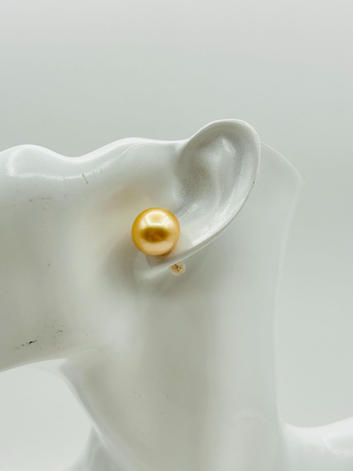 真珠 イヤリング 8.5mm 白蝶真珠 カラー K18WG