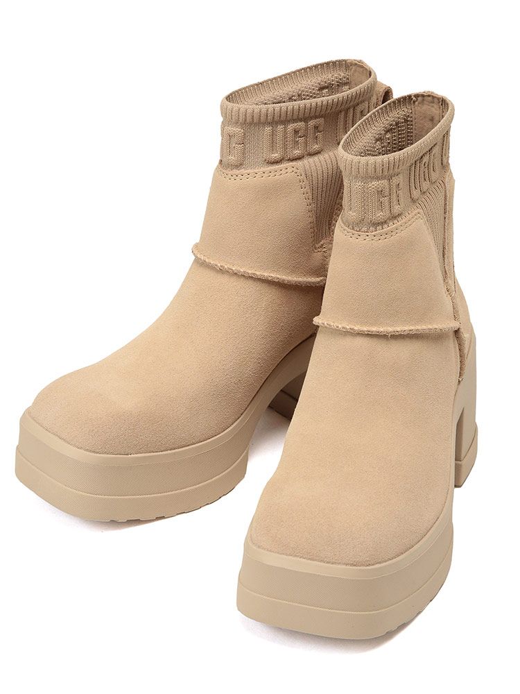 UGG アグ ロゴ ニットゴア ショートブーツ Moxy Chelsea