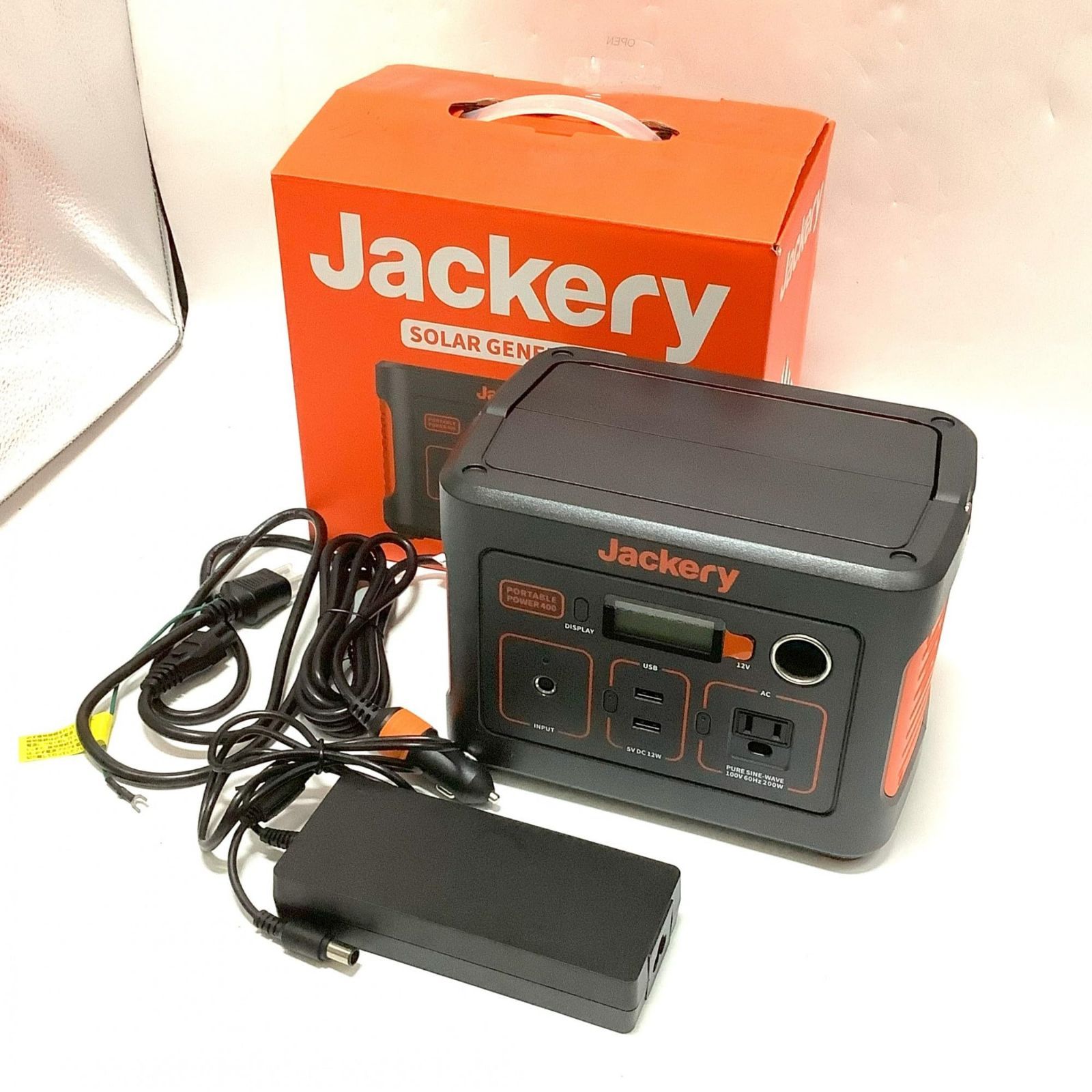 No.3808 Jackery ポータブル電源 400 大容量 400Wh PSE認証済 純正弦波 AC 200W 瞬間最大400W |DC|USB出力 四つの充電方法 MPPT制御 車中泊 キャンプ アウトドア 防災グッズ 非常用電源