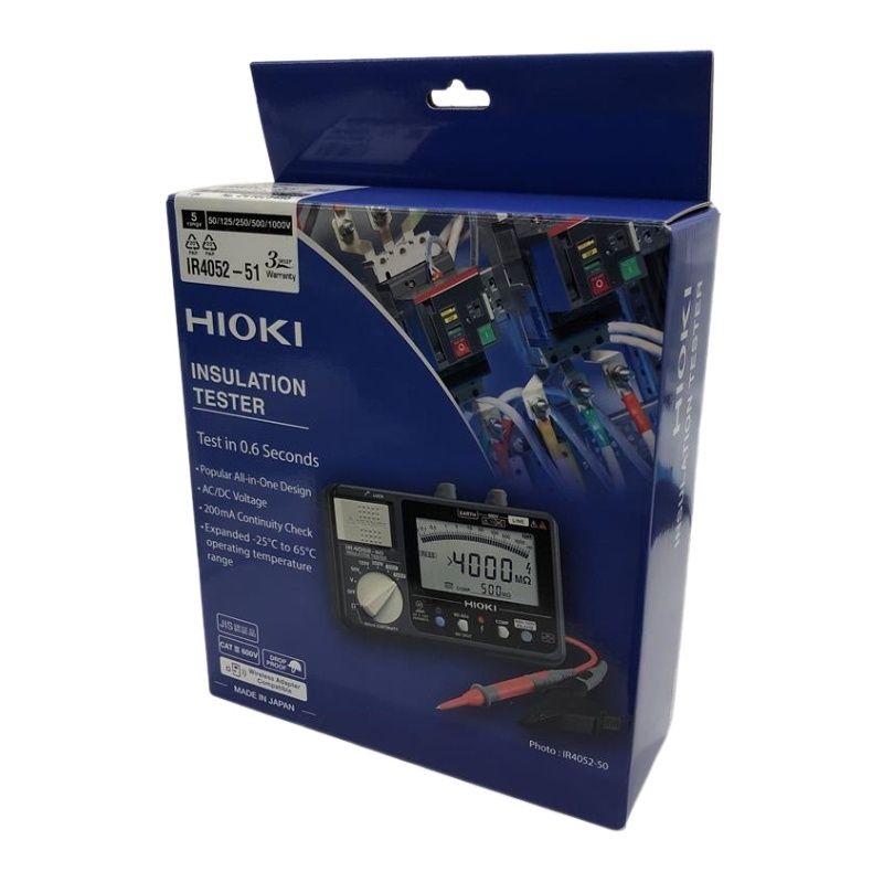 HIOKI 日置電機 IR4052-51 絶縁抵抗計 デジタルメガー 5レンジ 測定器具 22504R39