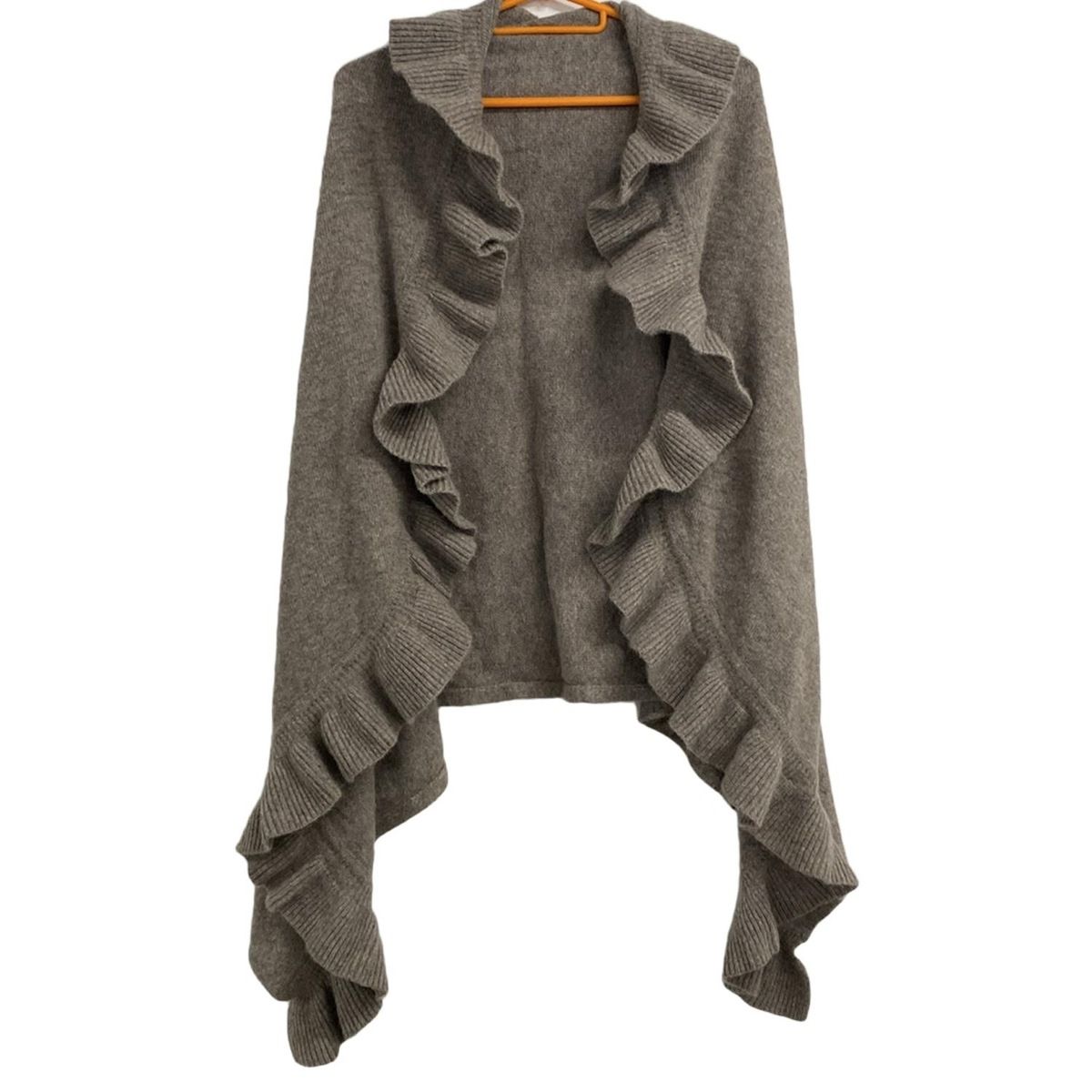 Chloé 大判ケープ ポンチョ フリルストール アンゴラ ストールピン付き