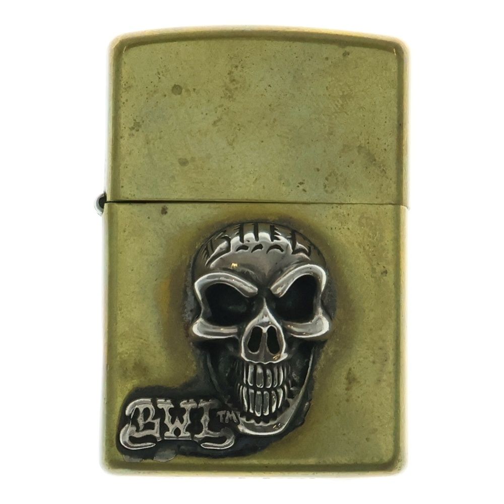 Bill Wall Leather|BWL ビルウォールレザー スカルパーツ付き 真鍮 Zippo ジッポ ライター 喫煙具 シルバー|ゴールド